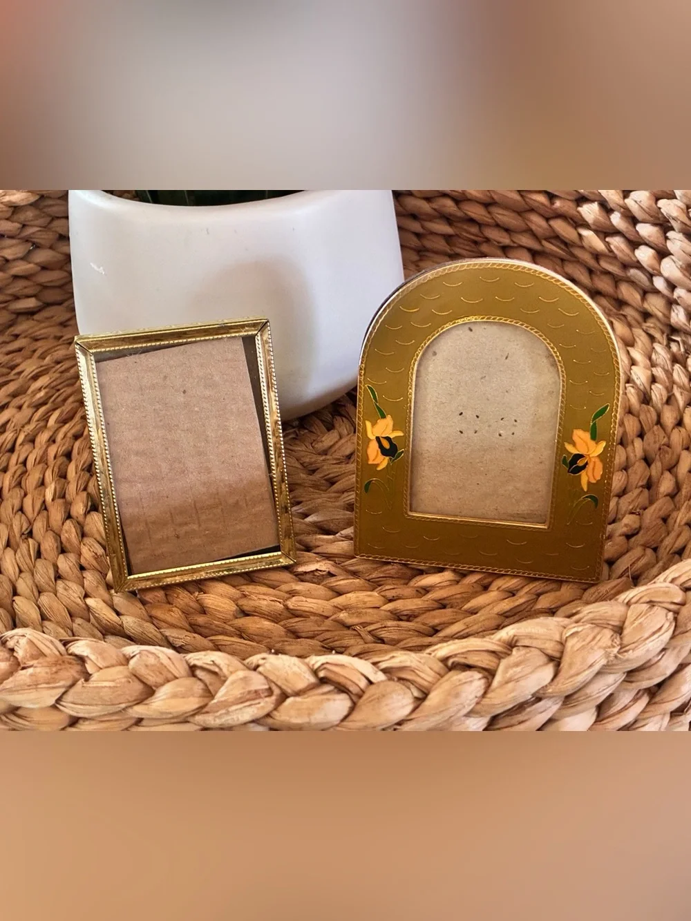 Brass & Enamel Photo Frames Set